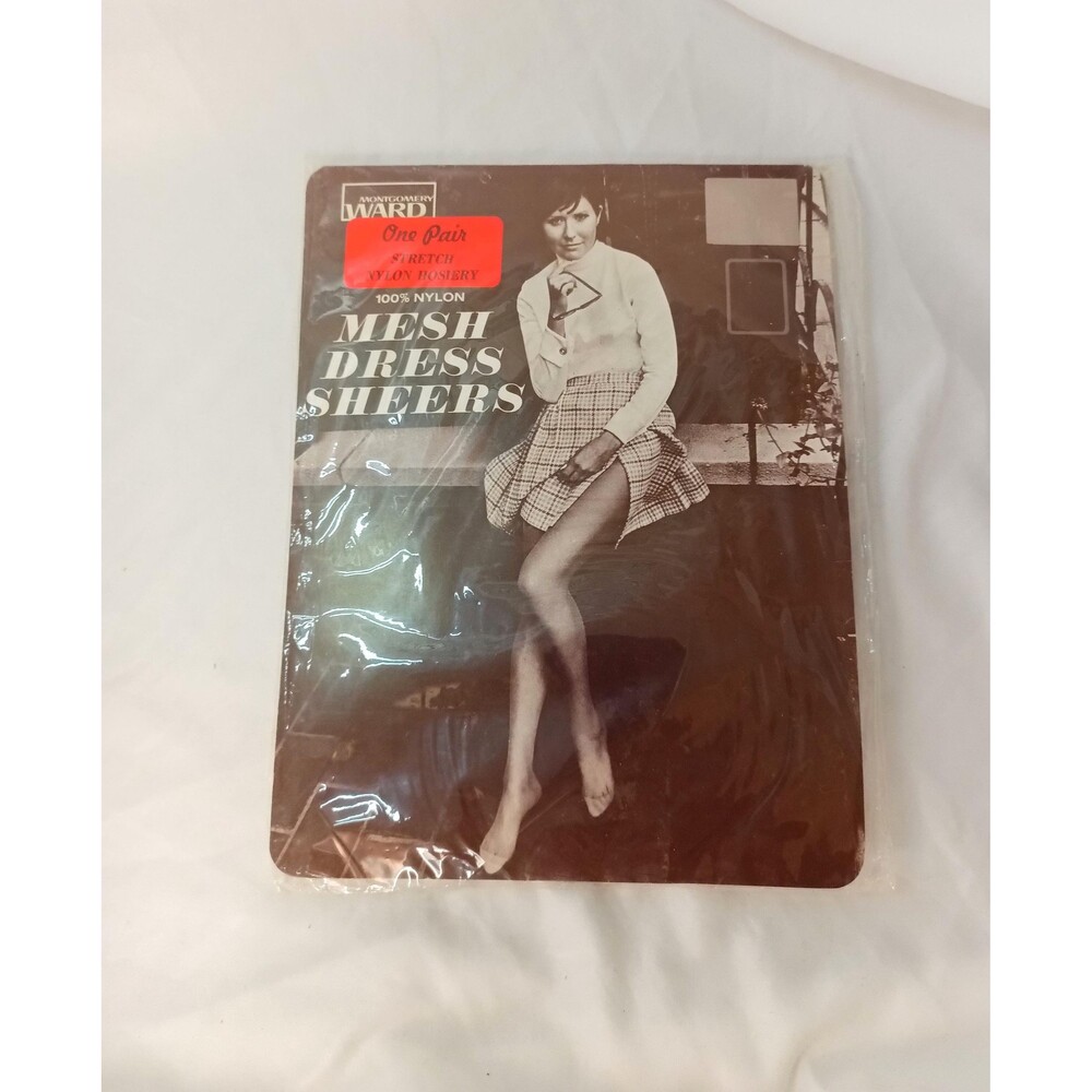Vintage Montgomery Wards Mesh Dress Sheers Nylon Hosiery